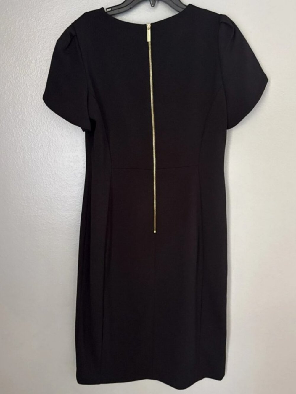 Calvin Klein Tulip-Sleeve Sheath Dress Women's 12 Black - Picture 5 of 6